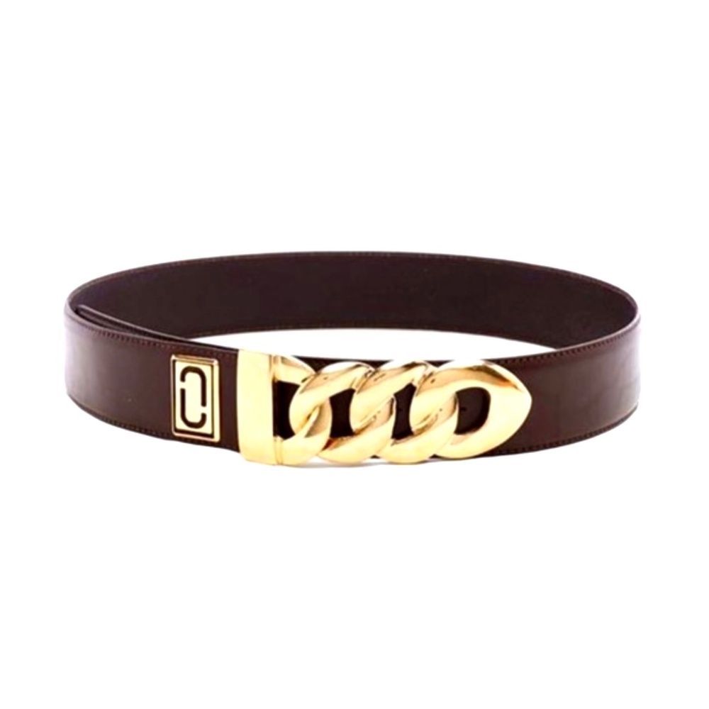 Marc Jacobs Dark Brown Double J Plaque Belt